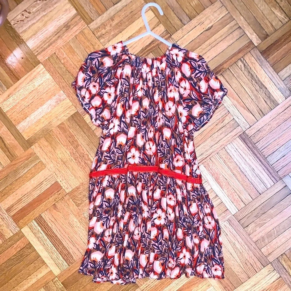 Gymboree EUC Girls Size 5 - Flutter Sleeve Floral Dress - Drop Waist - LIKE NEW!